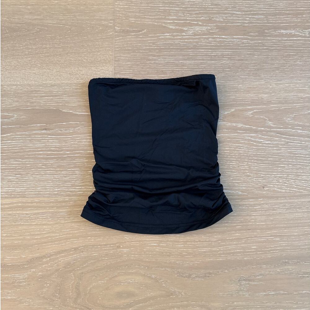 White Fox Tube Top Strapless Size XXS Black